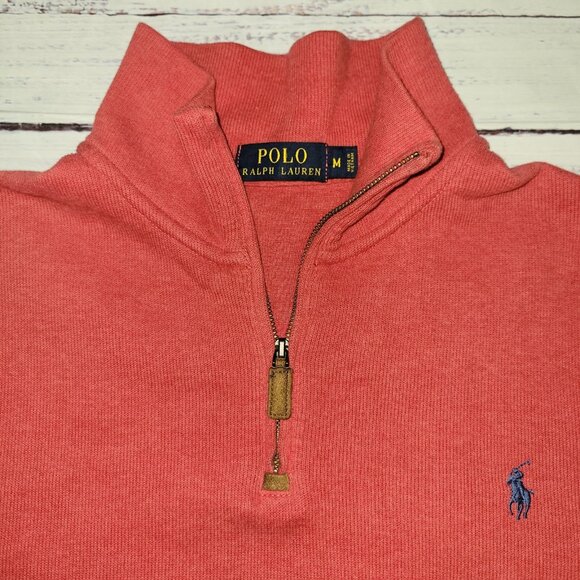 Polo Ralph Lauren Sweater Mens Medium Quarter Zip Pullover Classic Pony Logo - Picture 16 of 16